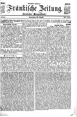 Fränkische Zeitung (Ansbacher Morgenblatt) Donnerstag 27. August 1874