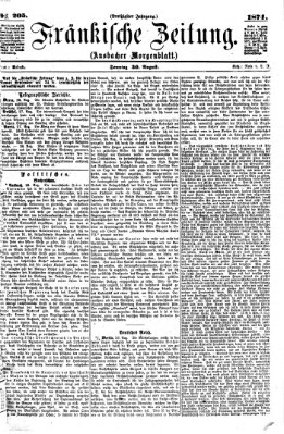 Fränkische Zeitung (Ansbacher Morgenblatt) Sonntag 30. August 1874