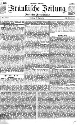 Fränkische Zeitung (Ansbacher Morgenblatt) Dienstag 8. September 1874