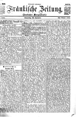 Fränkische Zeitung (Ansbacher Morgenblatt) Donnerstag 10. September 1874