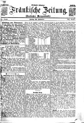 Fränkische Zeitung (Ansbacher Morgenblatt) Freitag 25. September 1874