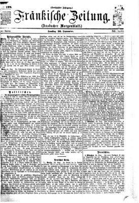 Fränkische Zeitung (Ansbacher Morgenblatt) Samstag 26. September 1874