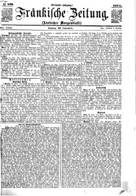 Fränkische Zeitung (Ansbacher Morgenblatt) Sonntag 27. September 1874