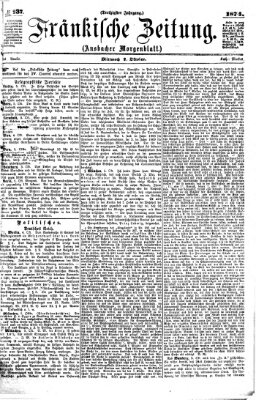 Fränkische Zeitung (Ansbacher Morgenblatt) Mittwoch 7. Oktober 1874