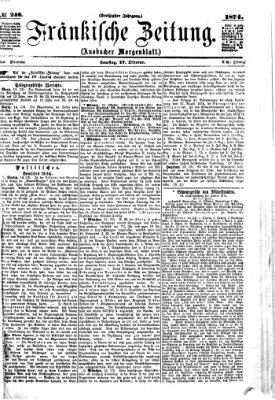 Fränkische Zeitung (Ansbacher Morgenblatt) Samstag 17. Oktober 1874