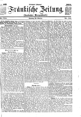 Fränkische Zeitung (Ansbacher Morgenblatt) Sonntag 25. Oktober 1874