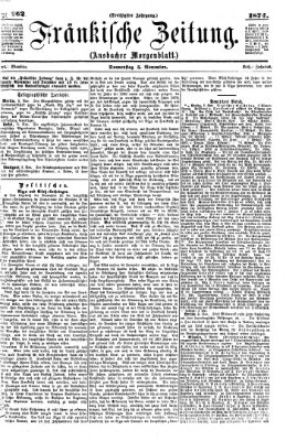 Fränkische Zeitung (Ansbacher Morgenblatt) Donnerstag 5. November 1874