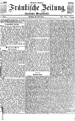 Fränkische Zeitung (Ansbacher Morgenblatt) Dienstag 17. November 1874