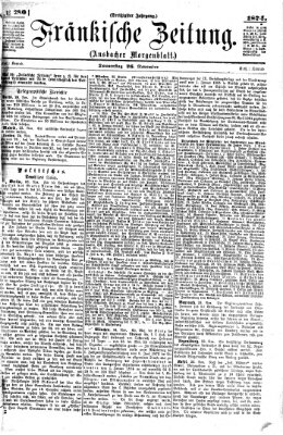 Fränkische Zeitung (Ansbacher Morgenblatt) Donnerstag 26. November 1874