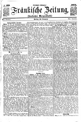Fränkische Zeitung (Ansbacher Morgenblatt) Freitag 18. Dezember 1874