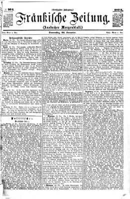Fränkische Zeitung (Ansbacher Morgenblatt) Donnerstag 24. Dezember 1874