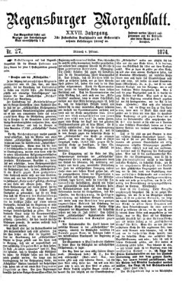 Regensburger Morgenblatt Mittwoch 4. Februar 1874