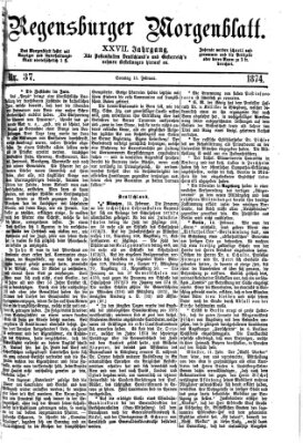 Regensburger Morgenblatt Sonntag 15. Februar 1874