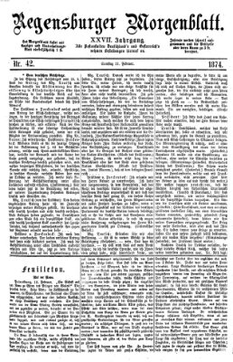 Regensburger Morgenblatt Samstag 21. Februar 1874