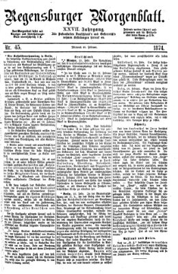 Regensburger Morgenblatt Mittwoch 25. Februar 1874