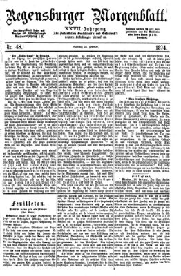 Regensburger Morgenblatt Samstag 28. Februar 1874