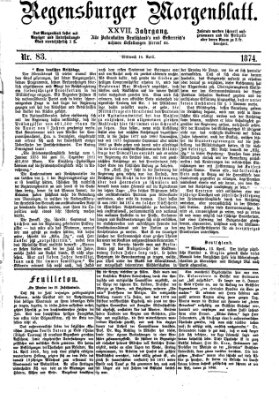 Regensburger Morgenblatt Mittwoch 15. April 1874