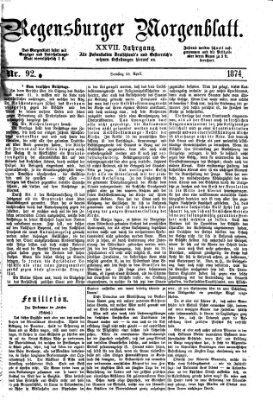 Regensburger Morgenblatt Samstag 25. April 1874