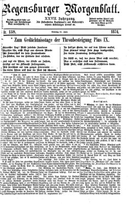 Regensburger Morgenblatt Sonntag 21. Juni 1874