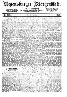 Regensburger Morgenblatt Mittwoch 2. September 1874