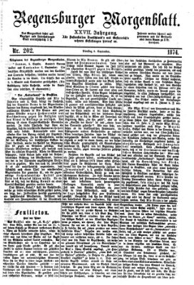 Regensburger Morgenblatt Dienstag 8. September 1874