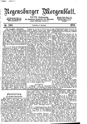 Regensburger Morgenblatt Donnerstag 10. September 1874