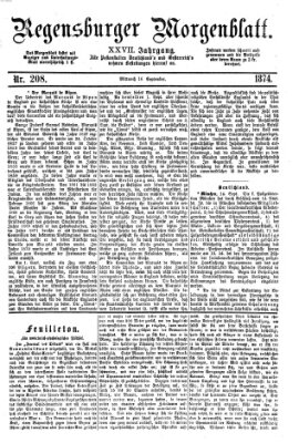 Regensburger Morgenblatt Mittwoch 16. September 1874