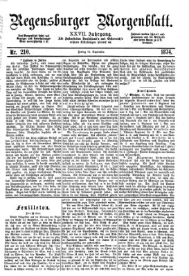 Regensburger Morgenblatt Freitag 18. September 1874