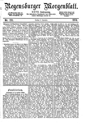 Regensburger Morgenblatt Samstag 19. September 1874
