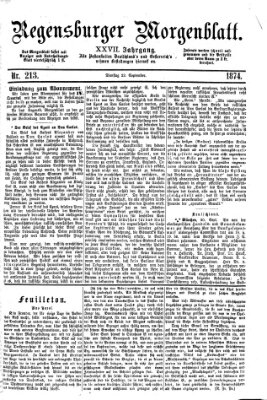 Regensburger Morgenblatt Dienstag 22. September 1874