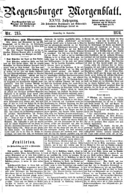 Regensburger Morgenblatt Donnerstag 24. September 1874