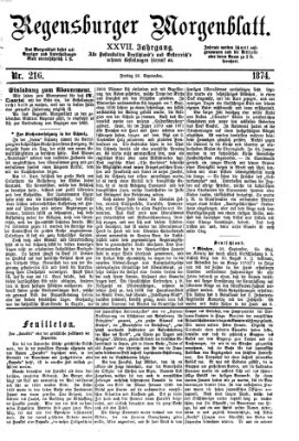 Regensburger Morgenblatt Freitag 25. September 1874