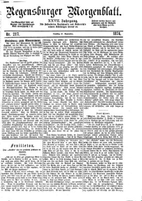 Regensburger Morgenblatt Samstag 26. September 1874