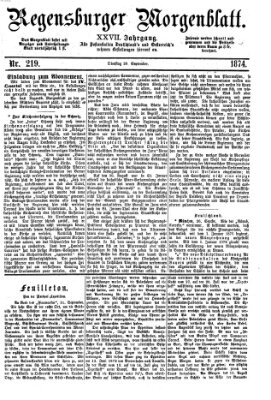 Regensburger Morgenblatt Dienstag 29. September 1874