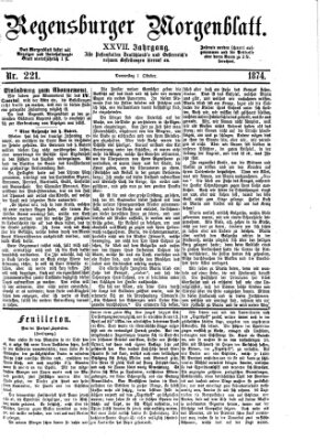 Regensburger Morgenblatt Donnerstag 1. Oktober 1874