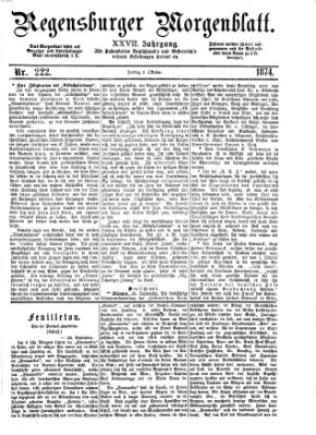 Regensburger Morgenblatt Freitag 2. Oktober 1874