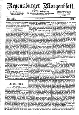 Regensburger Morgenblatt Samstag 3. Oktober 1874