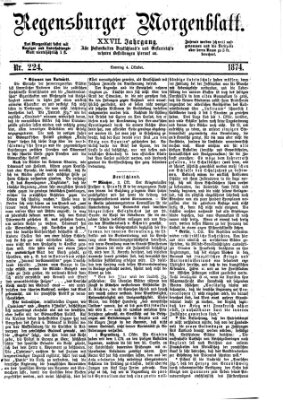 Regensburger Morgenblatt Sonntag 4. Oktober 1874