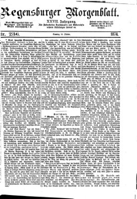 Regensburger Morgenblatt Sonntag 18. Oktober 1874