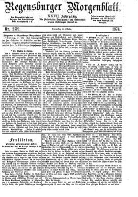 Regensburger Morgenblatt Donnerstag 22. Oktober 1874