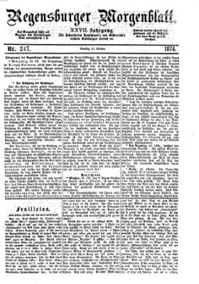 Regensburger Morgenblatt Samstag 31. Oktober 1874