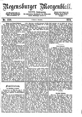 Regensburger Morgenblatt Mittwoch 4. November 1874