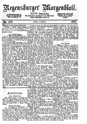 Regensburger Morgenblatt Samstag 14. November 1874