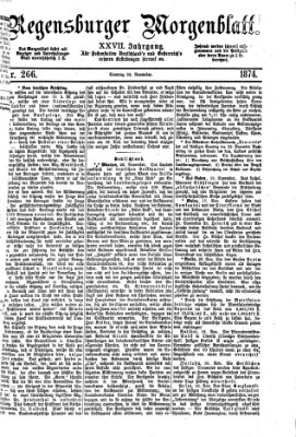 Regensburger Morgenblatt Sonntag 22. November 1874