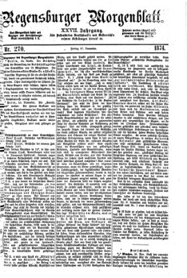 Regensburger Morgenblatt Freitag 27. November 1874