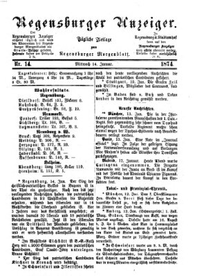 Regensburger Anzeiger Mittwoch 14. Januar 1874