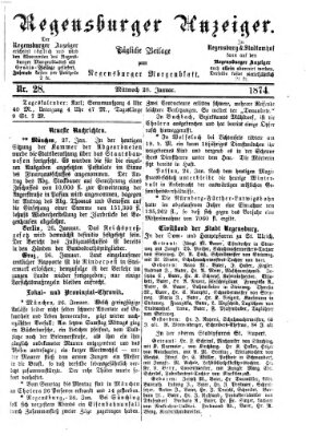 Regensburger Anzeiger Mittwoch 28. Januar 1874