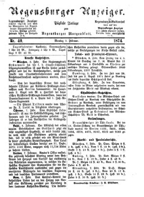 Regensburger Anzeiger Montag 9. Februar 1874