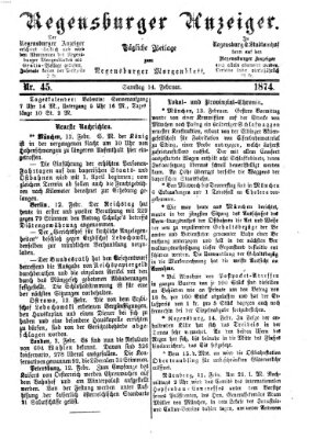 Regensburger Anzeiger Samstag 14. Februar 1874