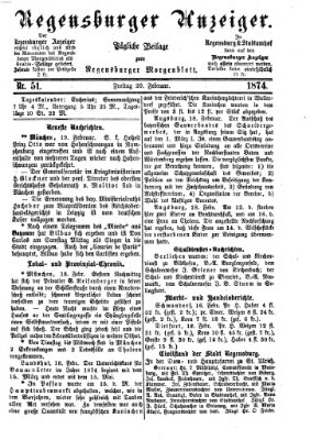 Regensburger Anzeiger Freitag 20. Februar 1874